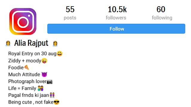 Instagram bio for Rajput Girl